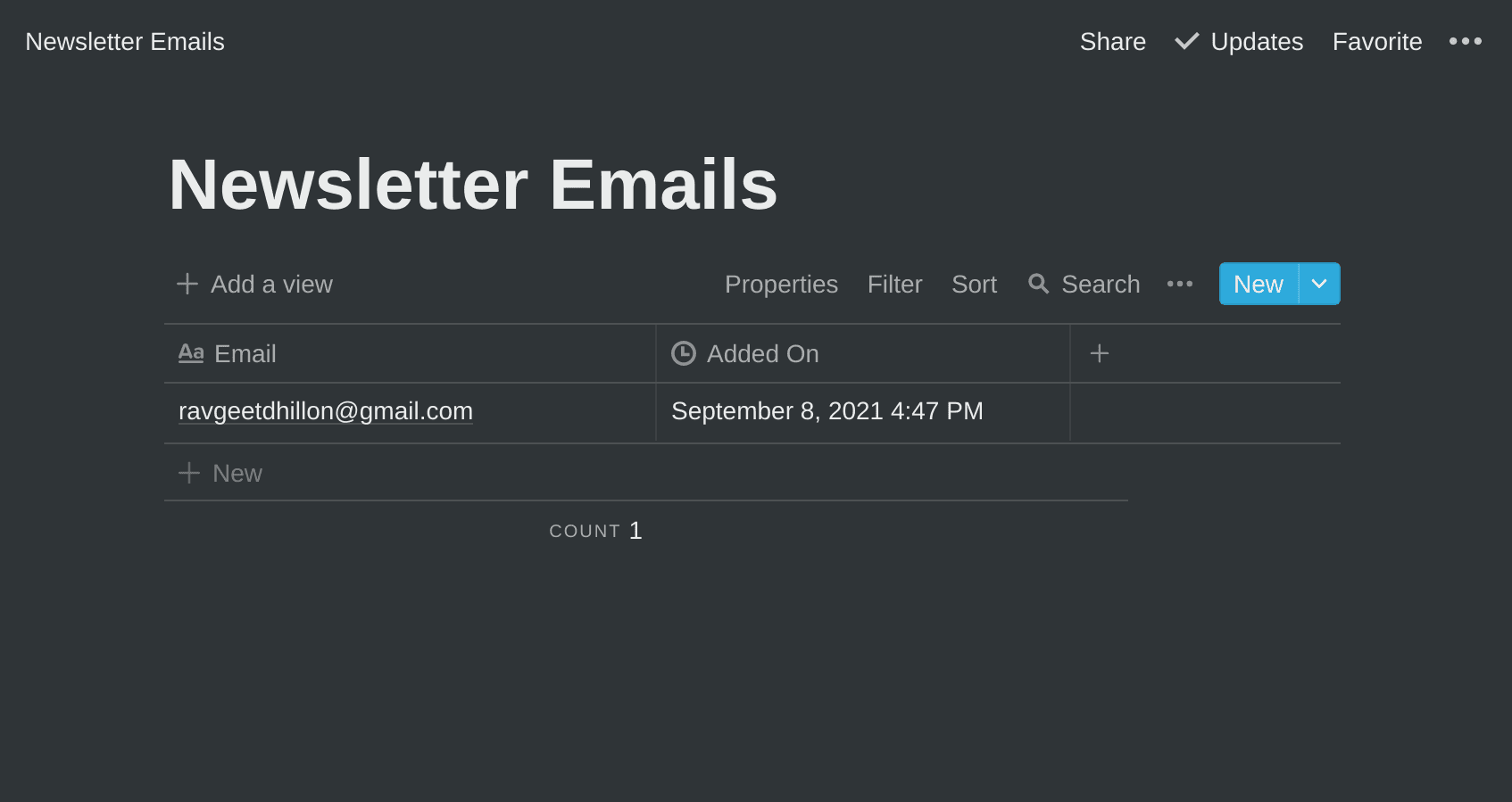 Collecting Email Signups With the Notion API